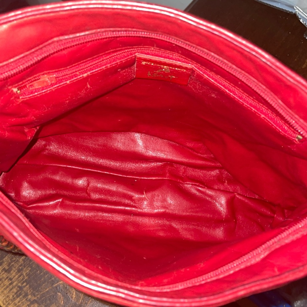 Red Koret Red Leather Shoulder Bag - Picture 5 of 9